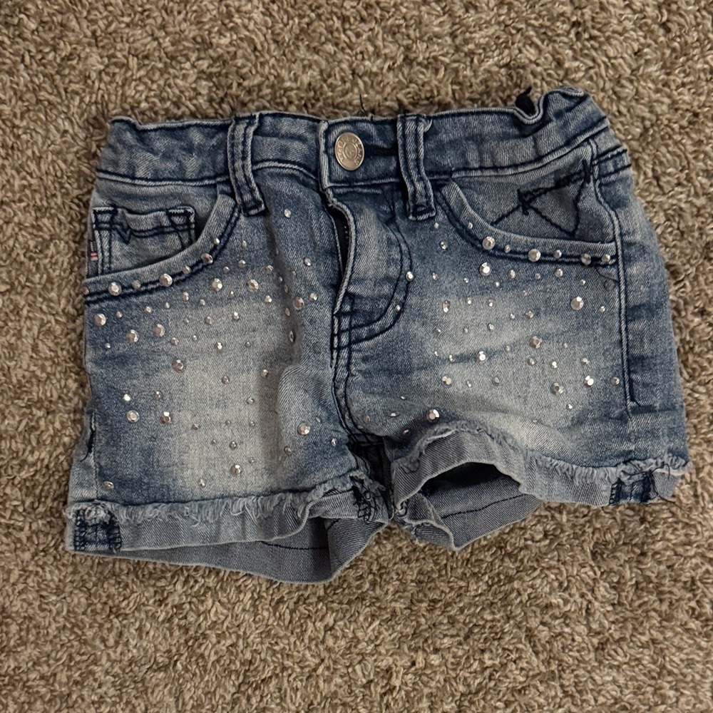Vigoss Kids Denim Shorts with Rhinestone Details